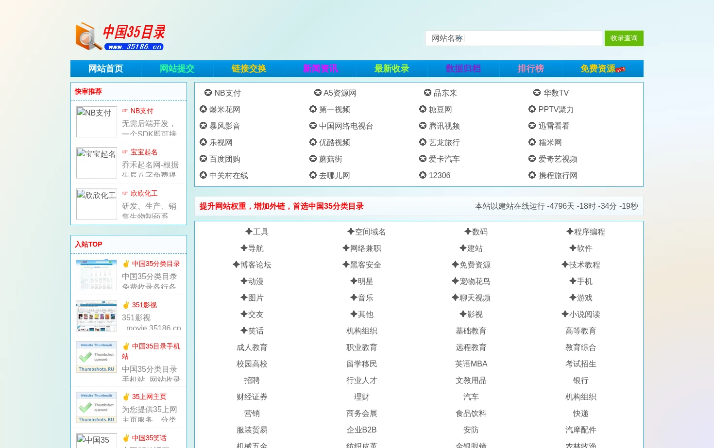 35分类目录 页面快照
